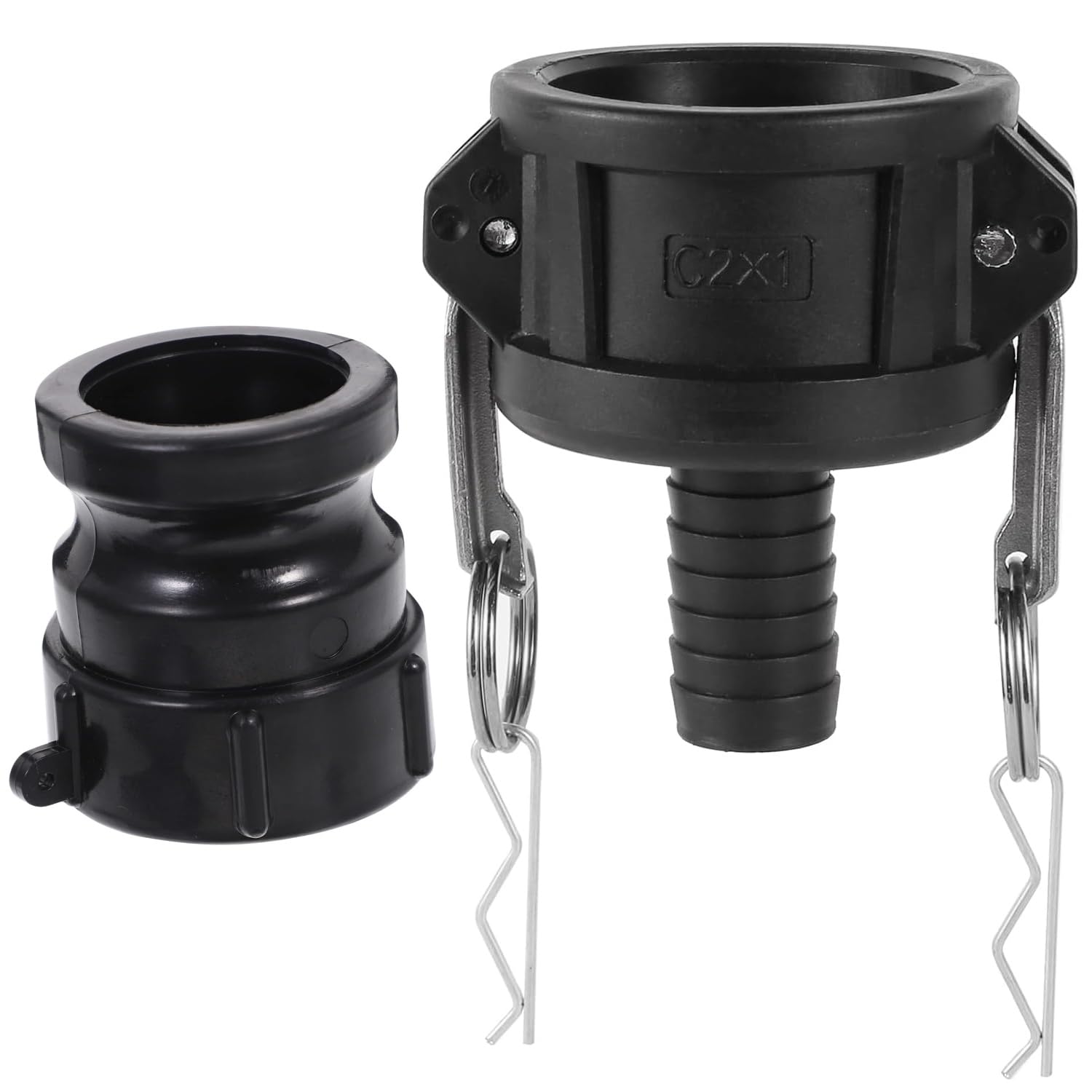 MiJunHD IBC Tank Adapter S60*6 60mm Coarse Thread Cam Lock Coupling & 1inch/25mm Hose Barb Tail Connector for Storage Tanks,IBC Barrel Quick Connect Joint (2Piece/Set)