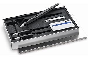 Lamy Joy AL 011 Calligraphy Set in Black and Aluminium with Black Ink Cartridges
