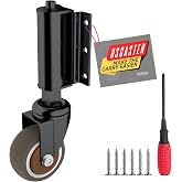 USCaster 1 Pack Gate Wheel 2inch Gate Caster for Wooden Gate 80lbs Capacity 360 Degree Rotation TPR Rubber Tire Spring-Loaded Gate Wheels with Screws &amp; Screwdriver(Black)