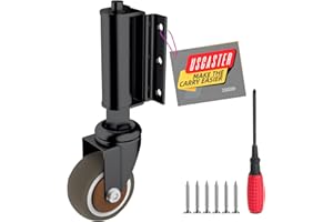 USCaster 1 Pack Gate Wheel 2inch Gate Caster for Wooden Gate 80lbs Capacity 360 Degree Rotation TPR Rubber Tire Spring-Loaded Gate Wheels with Screws & Screwdriver(Black)