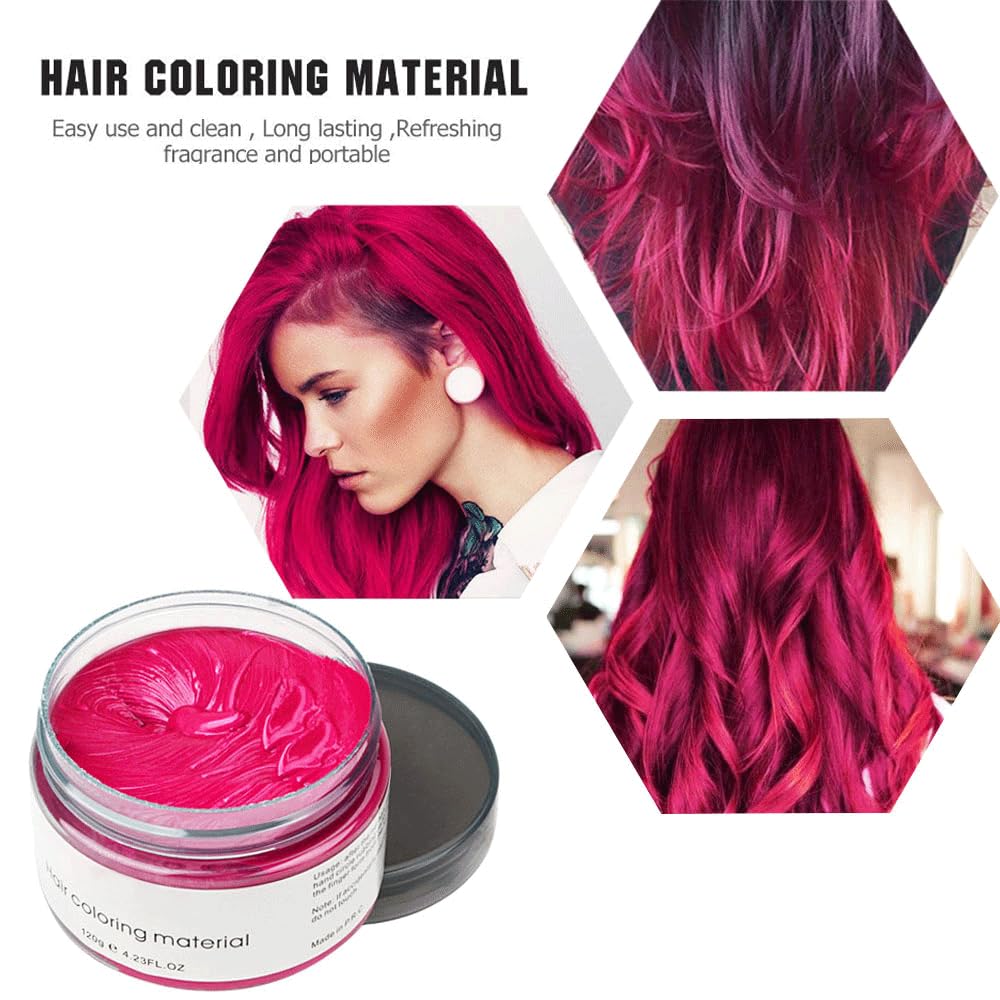 Red Temporary Hair Color Wax - SOVONCARE Washable Hair Dye for Men & Women, All-Day Hold Disposable Hair Styling Clays for Party, Cosplay & Daily 4.23 oz