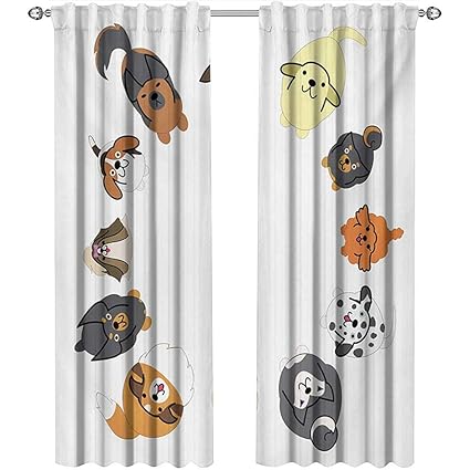Shenglv Dog Country Curtains Valance Various Different Dogs In