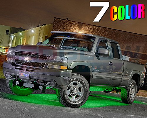 LEDGlow 6pc Multi-Color Slimline LED Truck Underbody Underglow Light Kit - Durable Waterproof Light Tubes - Includes Wireless Remote