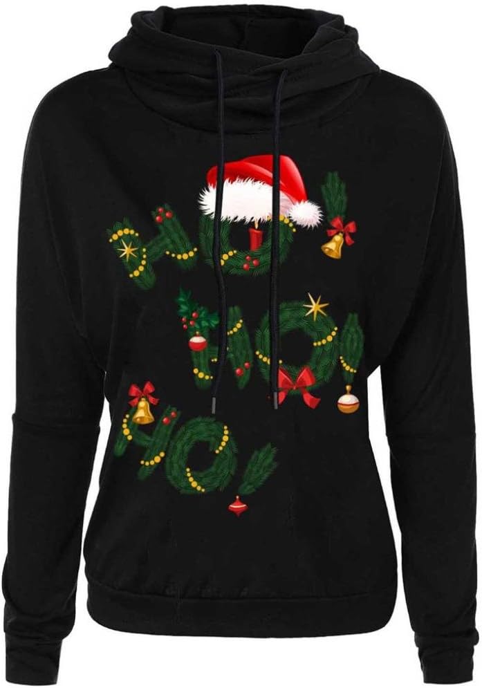 WYTong Clearance!!Women Christmas Hoodie, Hohoho Letter Print Hooded Sweatshirts Pullover Tops