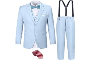 QISUMA Boys Suits Toddler Formal Suit Set Kids Ring Bearer Outfit for Teen Boys Wedding Tuxedo Communion Dress Clothes
