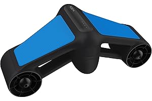 G GENEINNO Geneinno S1 Plus Underwater Scooter, Professional Scuba Gear for Deep Diving, Snorkeling, and Freediving Adventures, High-Speed, Compatible with Action Camera - Max 164ft Depth (Blue)