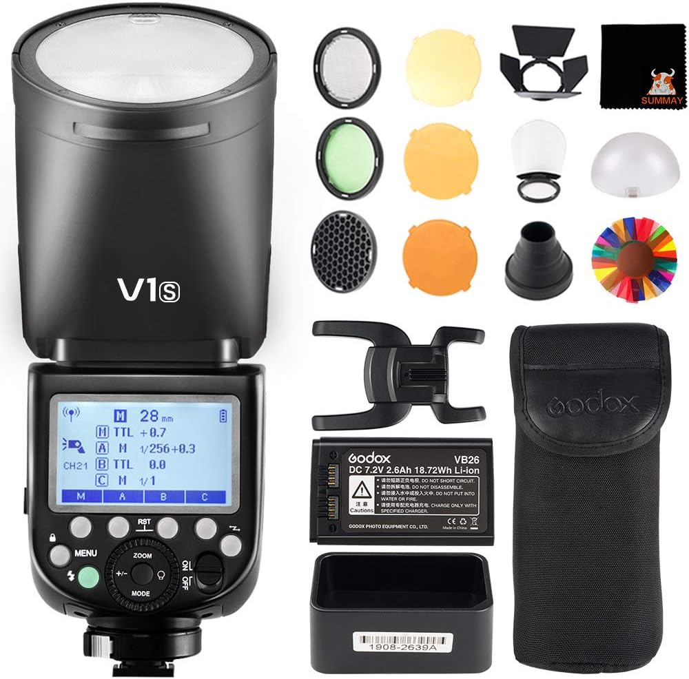 GODOX V1S Flash Speedlight for Sony with AKR1 Kit 76Ws 2.4G TTL 1/