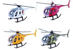 BERRY PRESIDENT Alloy Mini Helicopters Model Toy - Police, Fire, Engineering Work, Military Helicopter - Diecast Helicopters with Spinning Propellers, Birthday Party Favors for Kids
