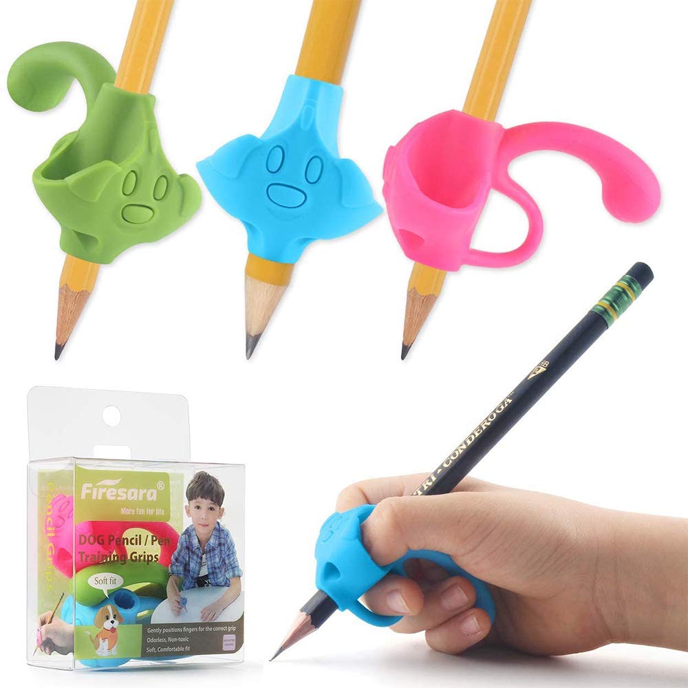 firesara Pencil Grips Handwriting, Top Class Aid Grip Trainer Posture Correction Finger Grip for Adults, Arthritis Designed for Righties or Lefties(3Standard)