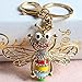 Bolbove Honeybee with Big Smile Keychain Crystal Keyring Rhinestones Purse Pendant Handbag Charm (Yellow)