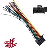 16 Pin Ken/Wood Wiring Harness Radio Stereo Connector for Aftermarket Power and Speaker Wire Harness Compatible with Kenwood DDX DMX DPX KDC, Stereo Plug for DDX376BT KDCBT360U KMMBT260U KVT815DVD