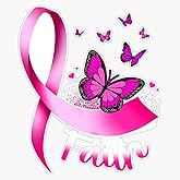 Woman Butterfly Faith Pink Ribbon Cancer Breast Awareness Sticker Vinyl Decal Car Laptop Wall Window Bumper Sticker 5