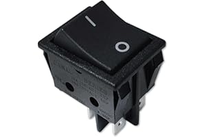 Miayaya On/Off Boat Rocker Switch Canal R Series DPST 20 A 16 A 125 250VAC Replace Hongju Taiheng TH3 Defond DRH-2415-3 Replacement for A Variety Applications PA66 Black Easy Installation Durable