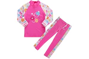 BAOHULU Girls Swimsuit Two Piece Tankini UPF 50+ UV Protective Rash Guard Set 3-12 Years
