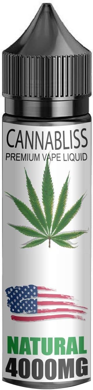 * Reduced for 1 Week * Cannabliss 4000 mg UNFLAVOURED Natural E Liquid : Vape eliquid- Helps Pain Relief, Anxiety, Sleep - Zero Nicotine 4000MG