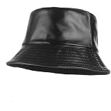 Black Leather Bucket Hat at Amazon 