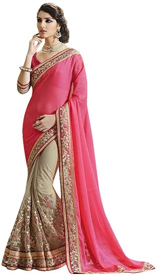 sandal and pink saree