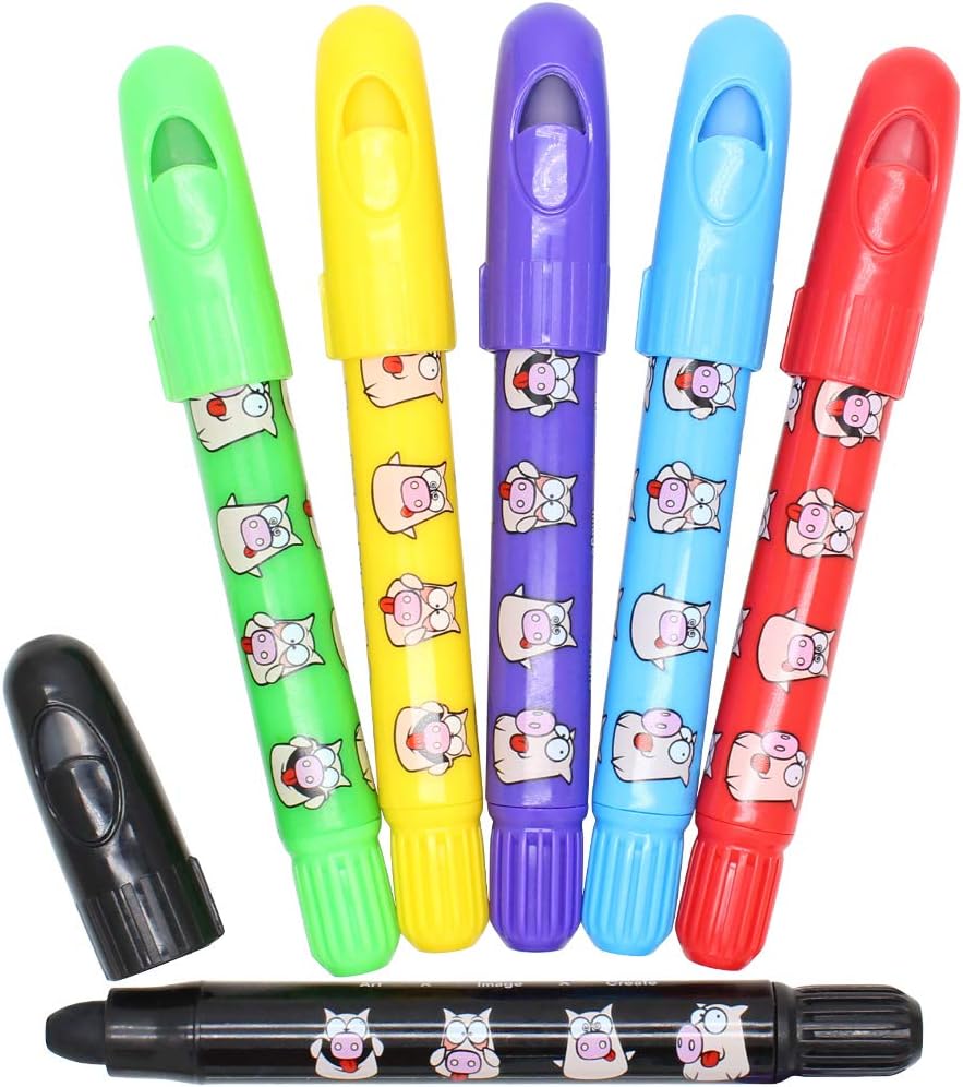 Toddler Crayons, 6 Colors Non Toxic Silky Washable Crayons, Easy to Hold Twistable Large Crayons for Kids, Safe for Babies and Children Flower Monaco: Toys & Games
