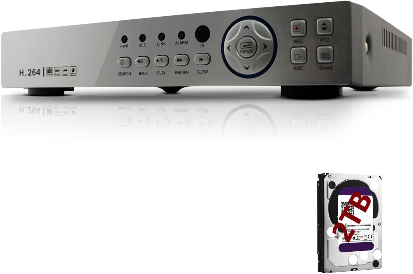 8CH CCTV DVR With 2TB Hard Drive 1080P LITE 5 IN 1 RECORDER Supports TVI, AHD, CVI, Analog, IP Security DVR, With Professional feature: Motion Detection, Email Alert with Pictures, Easy P2P