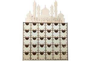 Jilin Eid Mubarak Ramadan Advent Calendar Wooden Drawer Muslim Islamic Decorations Ornament Party Supplies Felt Calendar for Kids