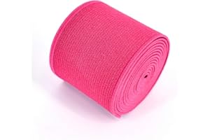 EQARP 1 Roll Flat Elastic Cord 1.5-Inch Wide by 3-Yard Double-Side Twill Elastic Band(#19 Rose Red)