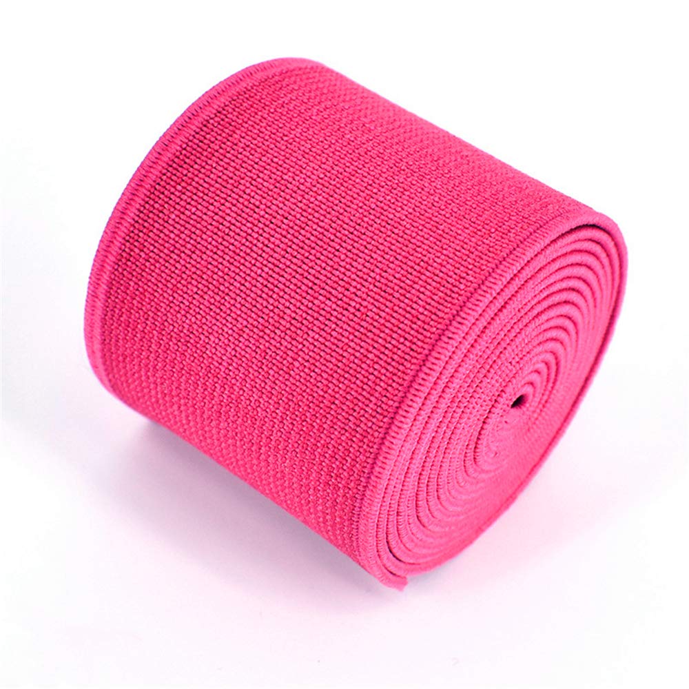 Photo 1 of 1 Roll Flat Elastic Cord 1.5-Inch Wide by 3-Yard Double-Side Twill Elastic Band(#19 Rose Red)