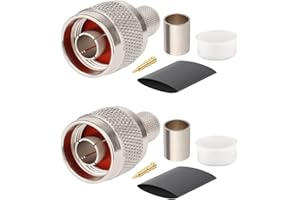 XRDS-RF 2 Pack N Male Crimp Connector 50 ohm N Male Plug Rf Crimp Connector for LMR400 Belden 9913 RG8