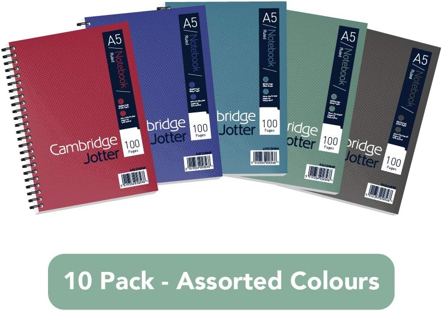 A5 Jotter Notebook by Cambridge, Ruled, 100 Page, Pack of 10 Amazon.co