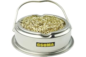 Soldering Iron Tip Cleaner with Brass Wire Sponge, No Water Needed;2pcs Brass Wire Curls,Anti-Skid mat