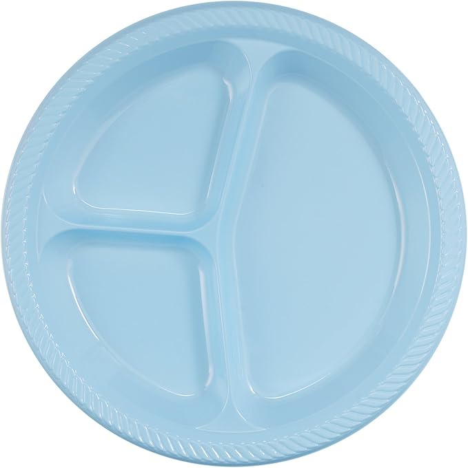 Light Blue Divided Dinner Plates (20 count) Kitchen & Dining