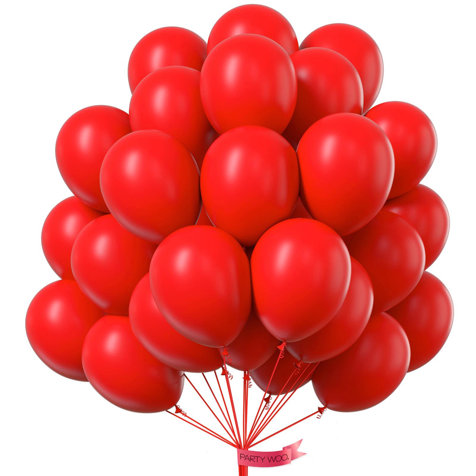 Photo 1 of PartyWoo Red Balloons, 50 pcs 12 Inch Matte Red Balloons, Red Latex Balloons for Balloon Garland or Balloon Arch as Birthday Party Decorations, Wedding Decorations, Baby Shower Decorations, Red-Y57