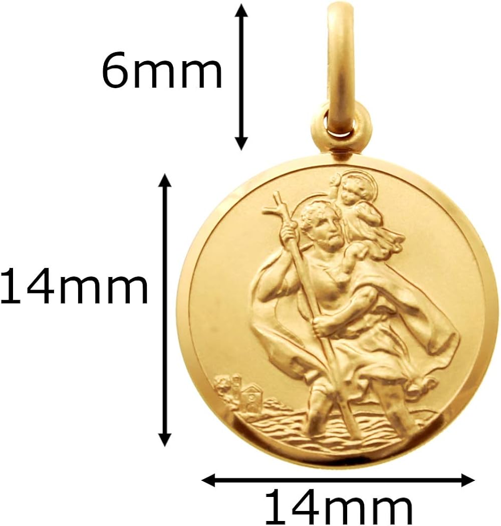 Alexander Castle Children's Small Solid 9ct Gold St Christopher Pendant Medal - 14mm - PENDANT ONLY with Jewellery Gift Box - Image 3