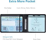OFFCUP PU Leather Disabled Badge Holder Blue Hologram Safe Timer Wallet Cover view 3
