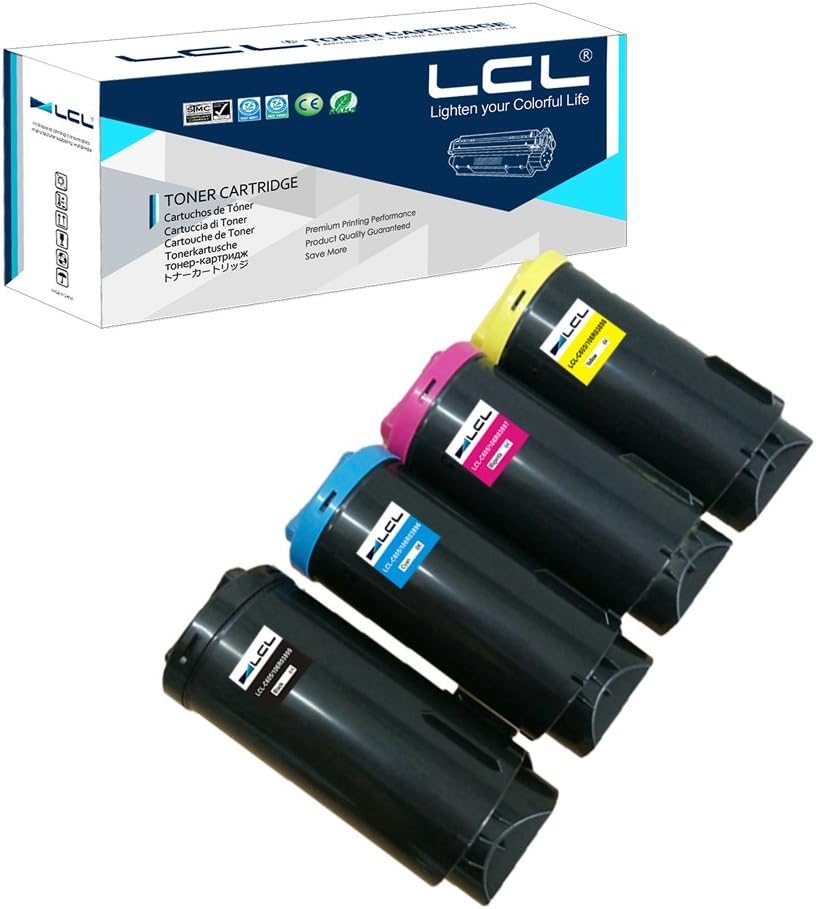 LCL Compatible Toner Cartridge for VersaLink C605 C600 C600N C600DN 106R03899 106R03896 106R03897 106R03898 (4PK KCMY) Replacement for Xerox VersaLink C605 C600 C600N C600DN C600DT C600DX C600DXF