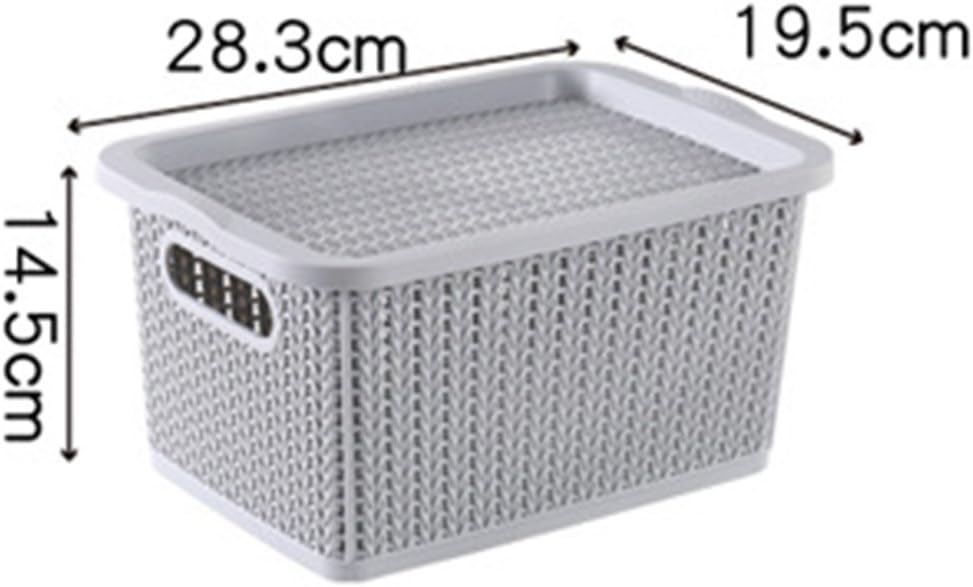 Amazon Yifan 収納ボックス かご 収納バスケット ケース 蓋付き デスクトップ 服 雑貨 おもちゃ 小物入れ 灰色 グレー 小 長さ30cm 幅21cm 高15cm かご バスケット オンライン通販