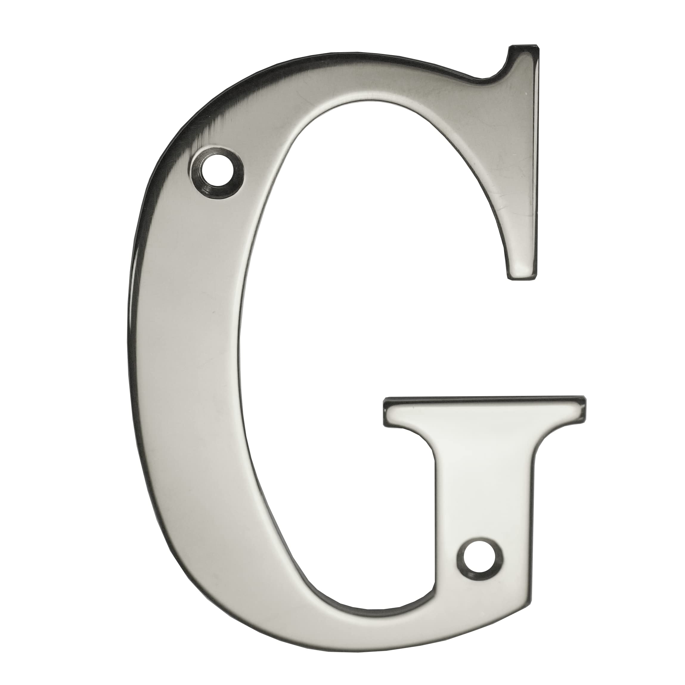 UAP House Numbers - 3 Inch Door Numbers Screw Fix For Front Door, Address Number Screw On For Doors And Gates, Letter Times Roman Font (Letter G, Mirror Polished)