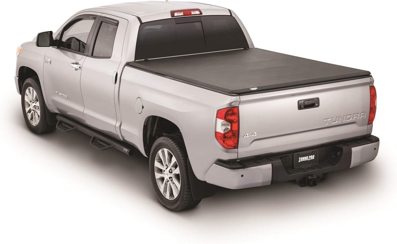 Amazon Com Tonno Pro Tonno Fold Soft Folding Truck Bed Tonneau Cover 42 403 Fits 2005 2021 Nissan Frontier 6 Bed 73 3 Black Automotive