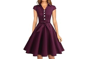 Wedtrend Women's 1950s Retro Rockabilly Dress Cap Sleeve Vintage Swing Dress