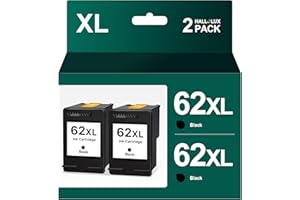 62XL Black Ink Cartridges Replacement for 62 Black Ink Cartridges 62XL Black Ink High Yield Compatible with OfficeJet 250 200