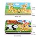 BBLIKE Wood Jigsaw Puzzles for Kids Toy in Tin Box, 4 Varying Degree of Difficulty Educational Learning Tool Best Birthday Present for Boys Girls (Animal)