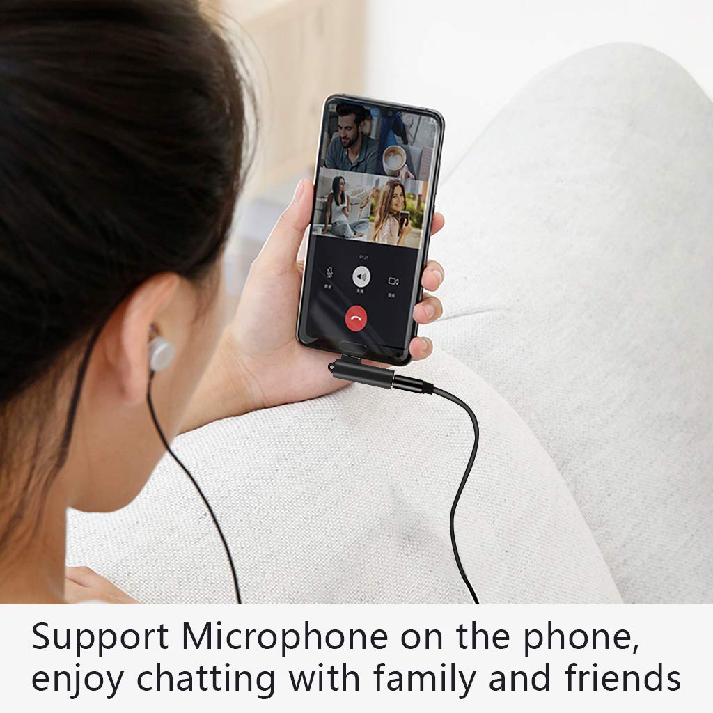 USB C to 3.5mm Audio Adapter, Mxcudu USB C Male to 3.5mm Female Headphone Jack Audio Adapter Stereo Earphone Dongle Compatible with Google Pixel 3/3XL/2/2XL, OnePlus 6T and More (Black)