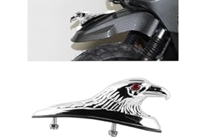DUOKON Qiilu Replacement Hood Ornament Eagle,6mm Bolts Size Aluminum chrome plating Eagle Head Statue Fit for Kawasaki//Suzuki/Honda/Etc