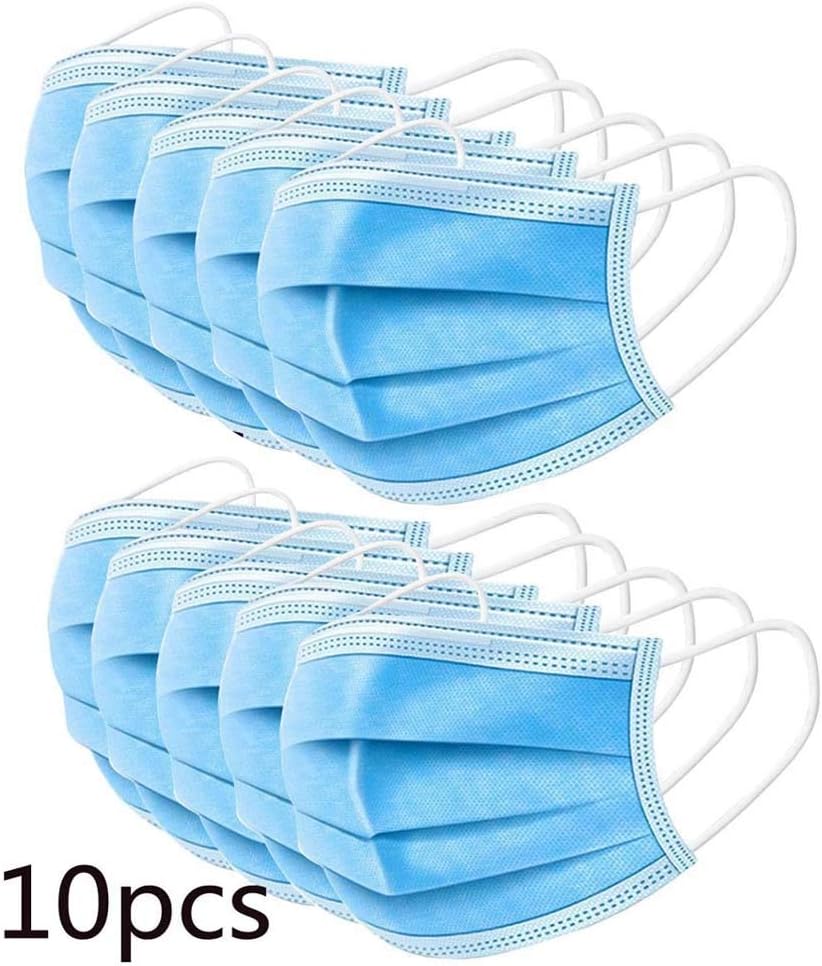 Fashion Sutra Disposable Surgical Air Polution Mask Face Mask,Medical and Surgical Disposable Face Mask with Non Woven,Elastic Ear-Loop Blue (10 Pieces)
