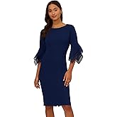 Adrianna Papell Knit Crepe Tiered Sleeve Dress