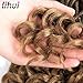 Lihui Goddess Locs Crochet Hair 14 Inch Curly Faux Locs Crochet Hair Pre Looped Crochet Locs Hair Extension Soft Goddess Faux Locs With Curly Ends(14inch, 1B/27, 6packs)