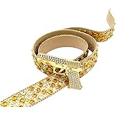 Punk Skull & Gun Buckle Belt Set for Men & Women - Rhinestone Studded Gothic Belts with Triple Rolling Buckles