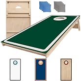 Kecuool 4 x 2 ft Regulation Size Cornhole Board Set for Adult Games | UV Printed Slip‑Resistant Weatherproof Panels, Sturdy H‑Frame Legs, 8 Bean Bags, Ideal for Backyard Outdoor Toss Games