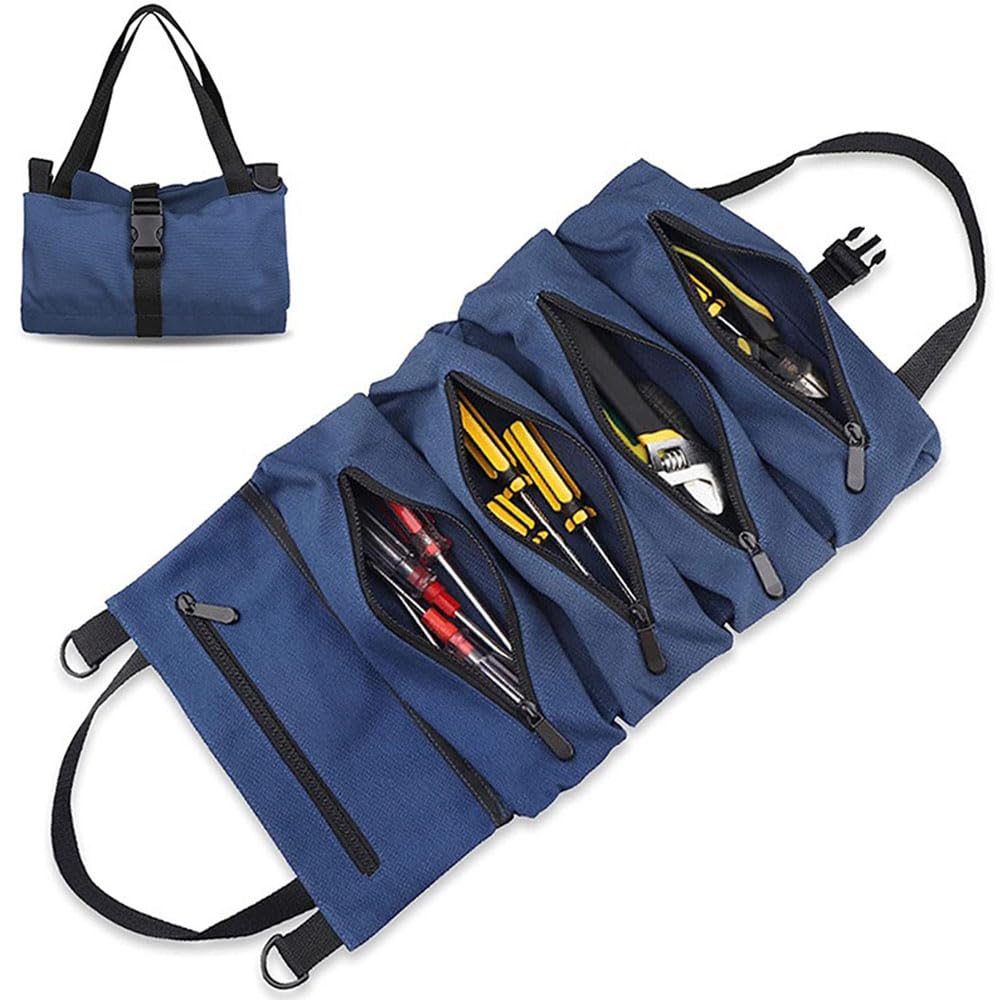 DZOZO Tool Carrier Tote Roll Up Bag - Sling Tool Organizer with Wrench Pouch for Car & Back Seat