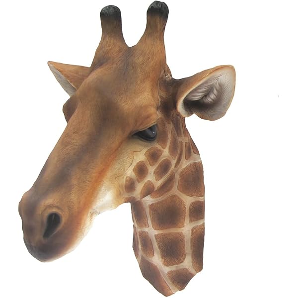 stuffed giraffe head wall mount