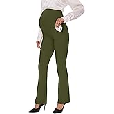 VIMPEP 27"/29"/31" Flare Maternity Yoga Pants Over The Belly Pregnancy Bootcut Strethcy Leggings with Pockets C201